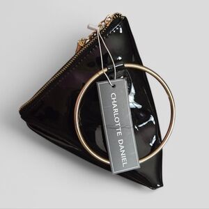 Charlotte Daniel Patent Leather Triangle Pyramid Evening Bag